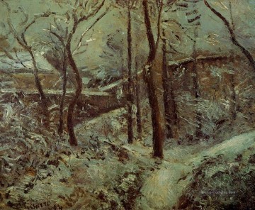  Schnee Galerie - arme Fußweg pontoise Schneeffekt 1874 Camille Pissarro
